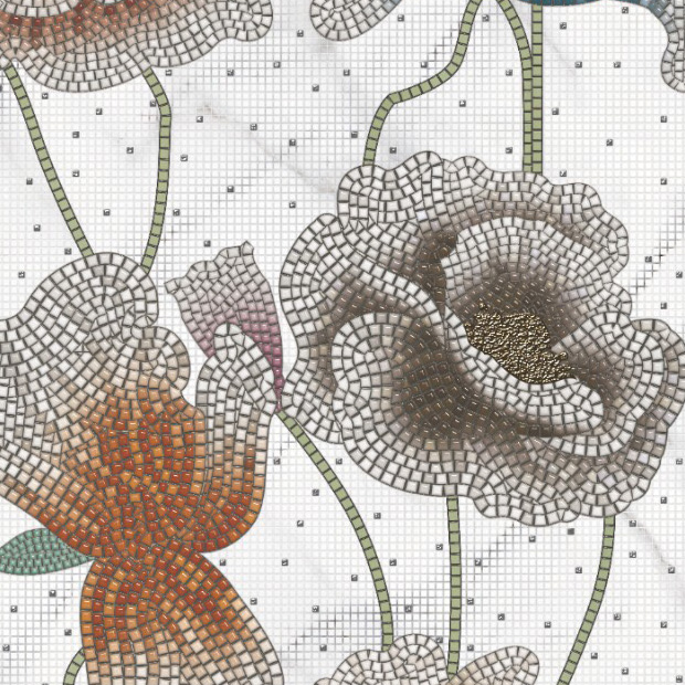 Gạch Giả Mosaic công nghệ nổi 5D 80X160 5D6 3 Gạch Giả Mosaic công nghệ nổi 5D 80X160 5D6