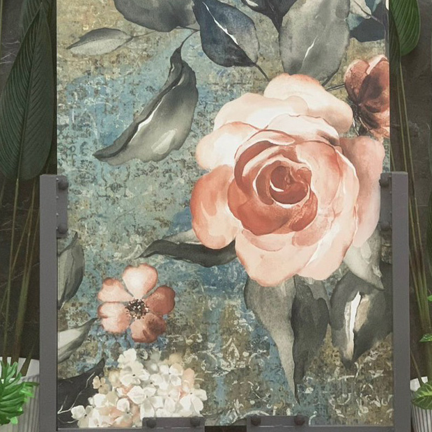 Gạch Giả Mosaic công nghệ nổi 5D 80X160 Floss Pink Flower
